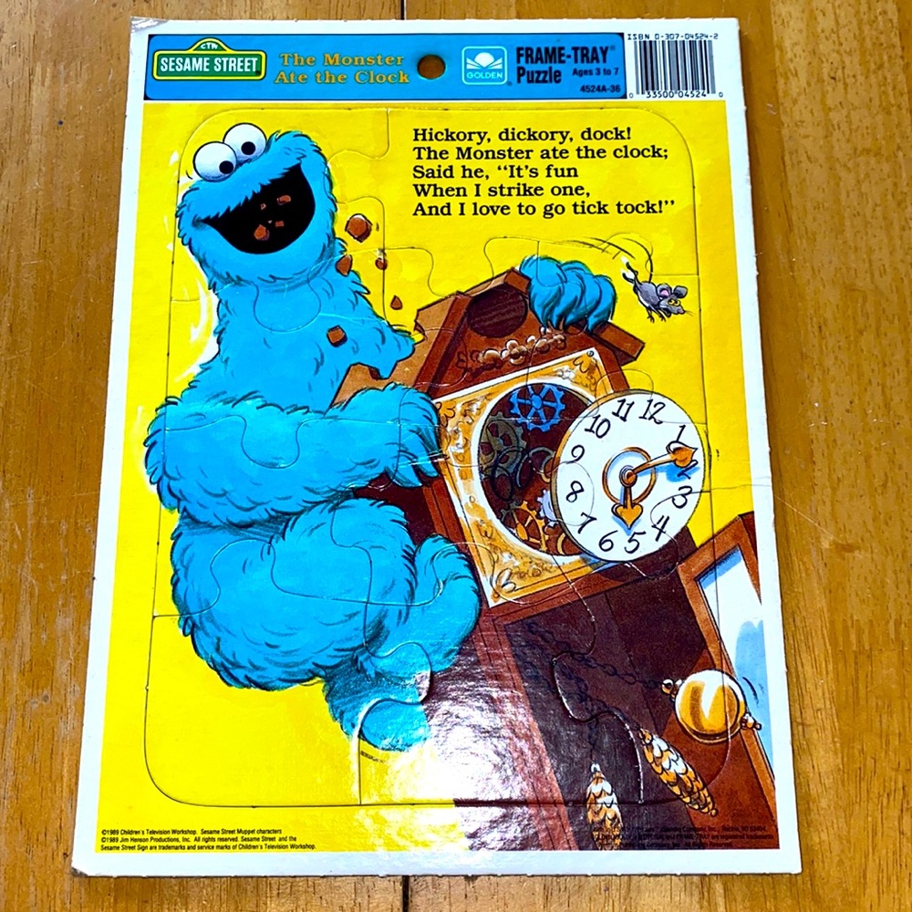 1989 Vintage Sesame Street Cookie Monster puzzle